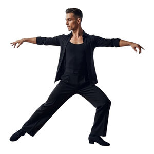 MSMAX Men’s Ballroom Dance Shoes Black Lace Up Size 10
